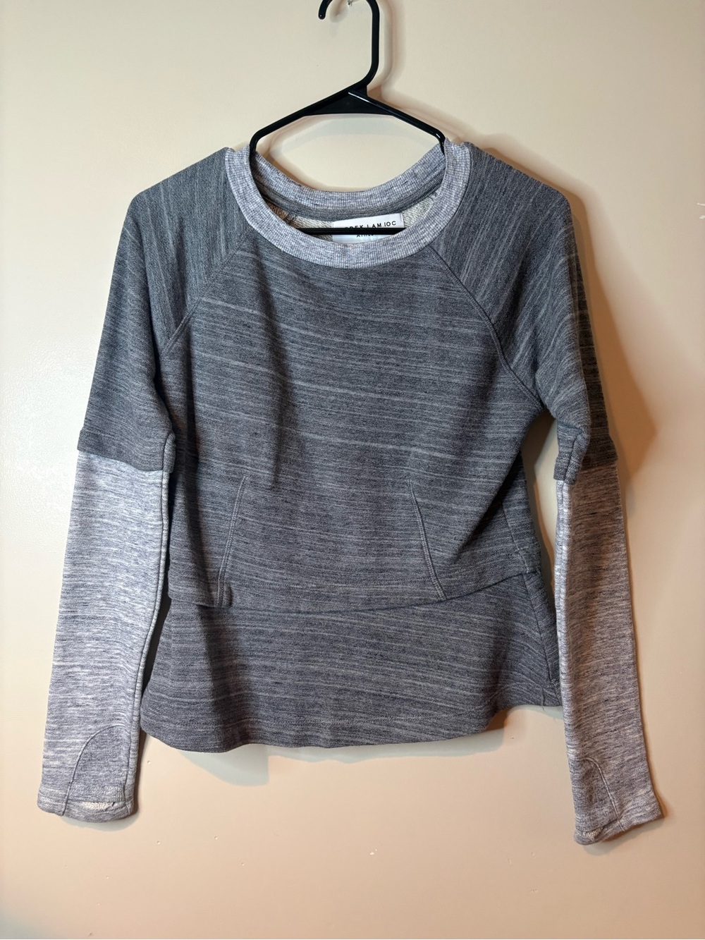 Derek Lam ioc Athleta Gray Peplum LIghtweight Sweater EUC